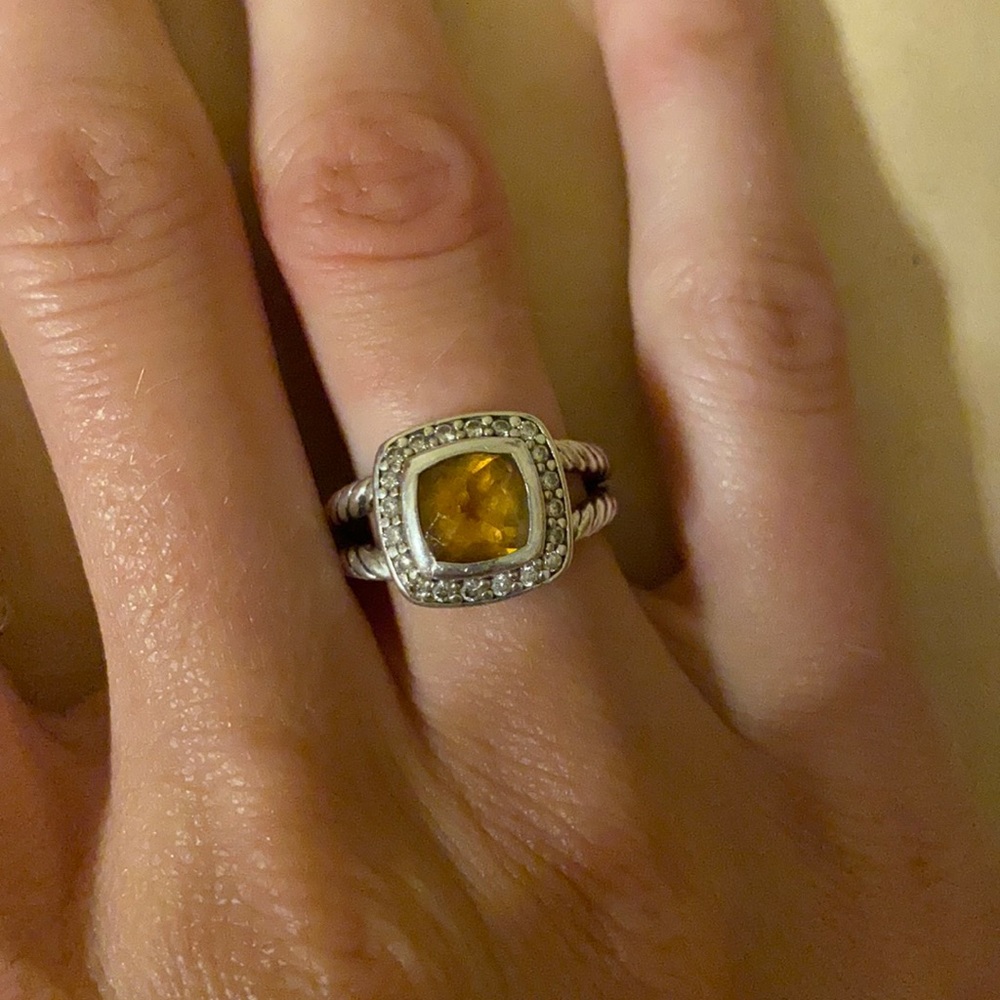 David Yurman Citrine Albion Ring - Size 5, authentic but broken band